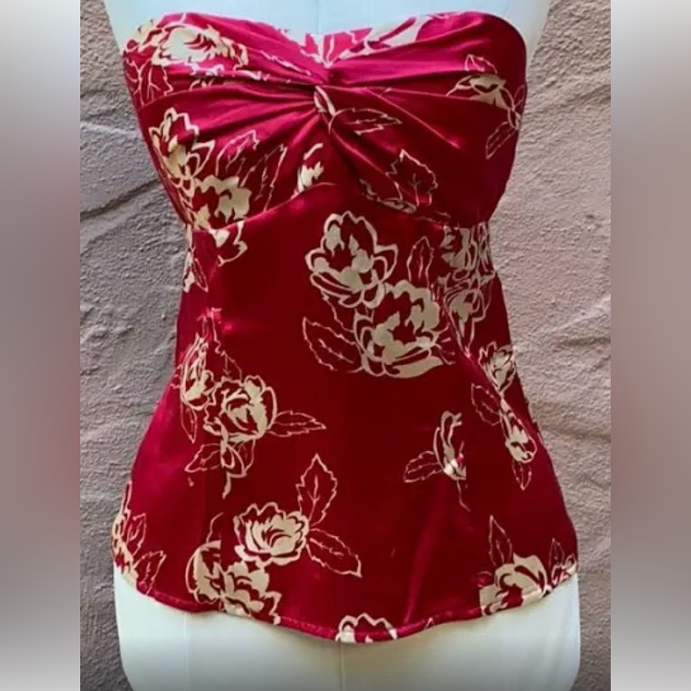 Nannette Lepore, strapless, silk blouse